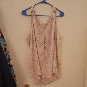 Maurices Pink and Blue Patterned Sleeveless Blouse